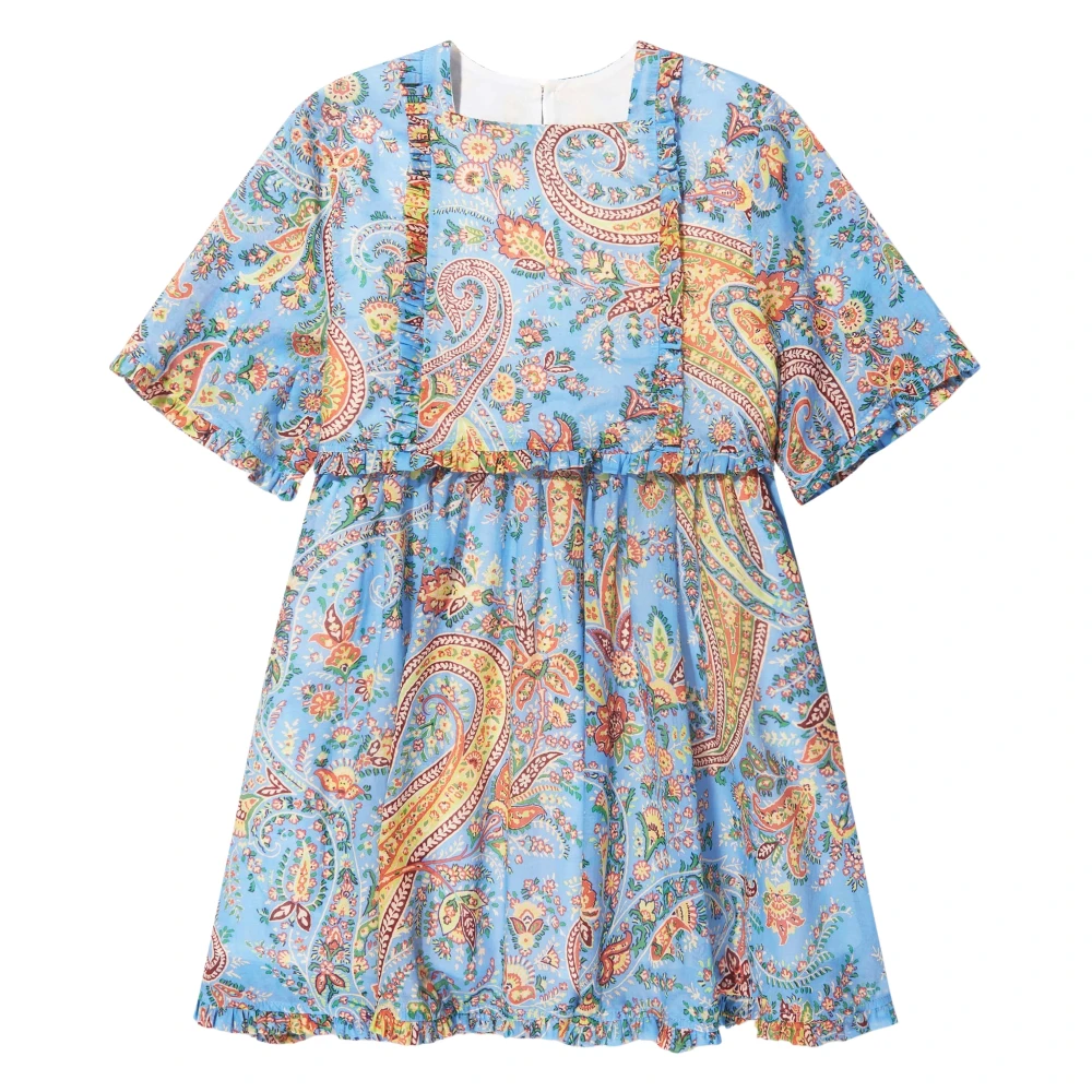 Etro Girls Multicolor Dresses, 6 Y, Floral Paisley Dress With Frills