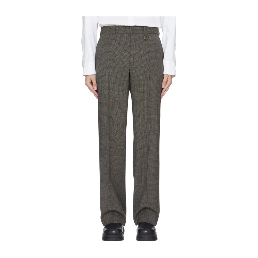 Wooyoungmi Bruine wollen broek met zakken Gray Heren