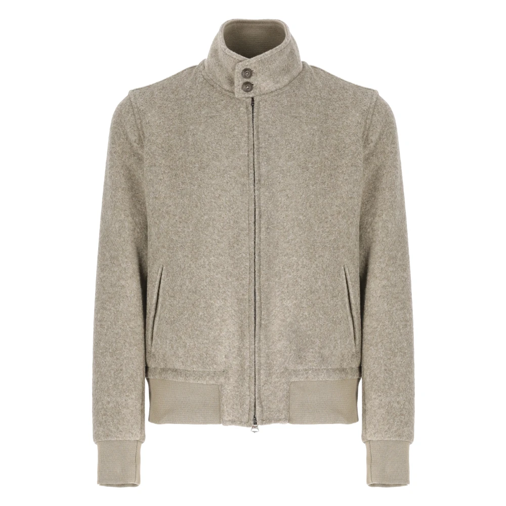 Stewart Beige wollen blend jas met hoge hals Beige Heren