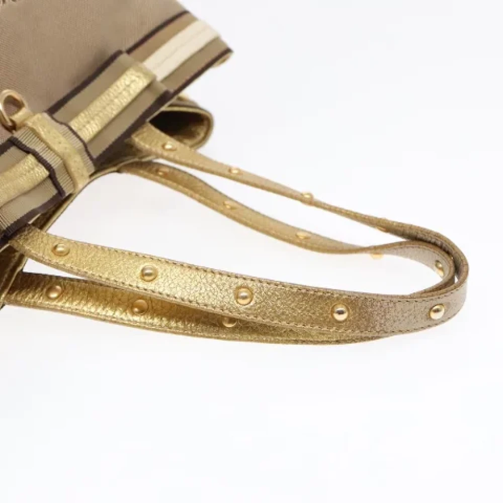 Prada Vintage Pre-owned Canvas handbags Beige Dames