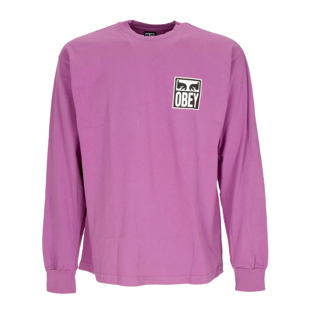 Obey Lange Mouwen Heren Iconische Eyes T-shirt Purple Heren
