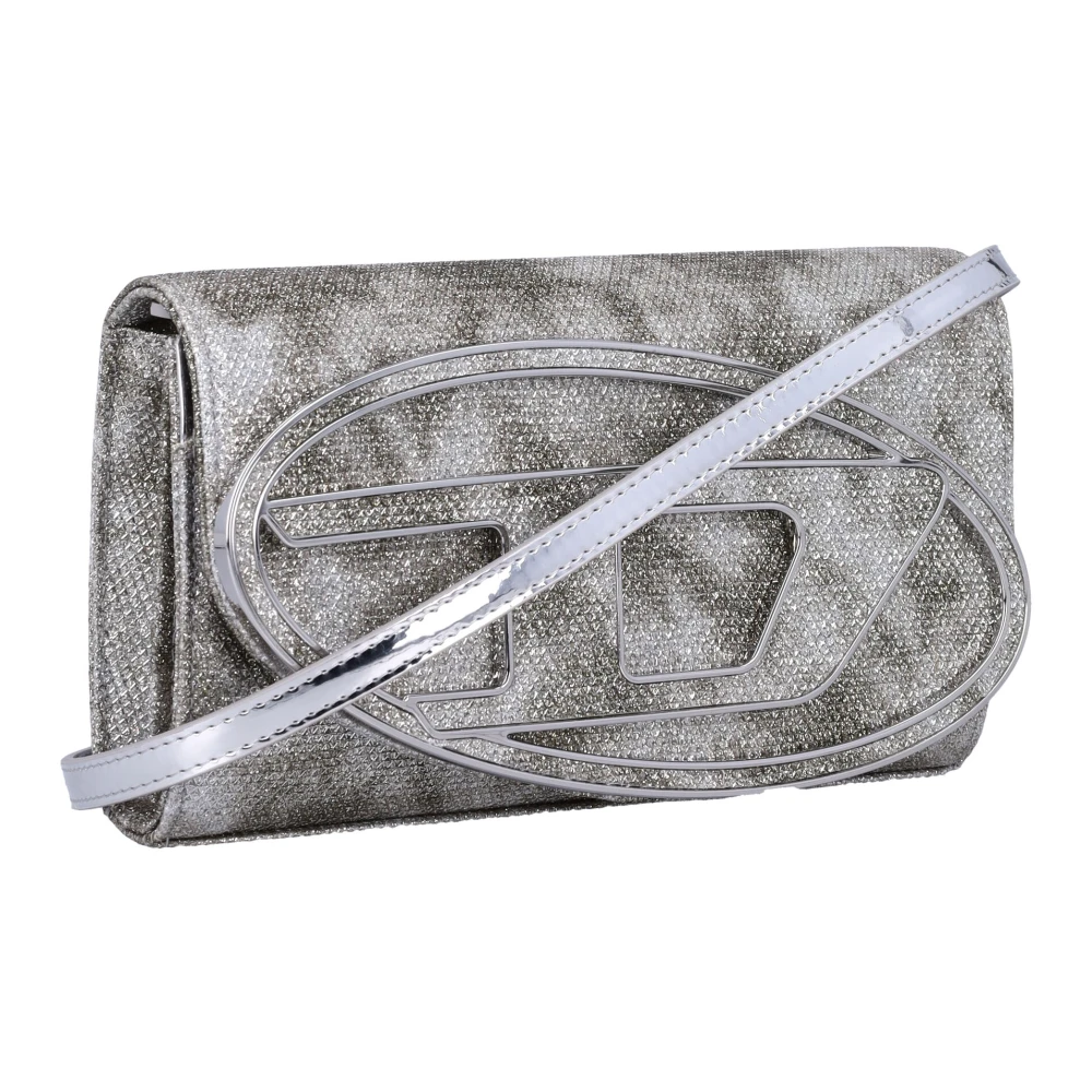 Diesel Beige Handtas met Glitterstof Beige Dames