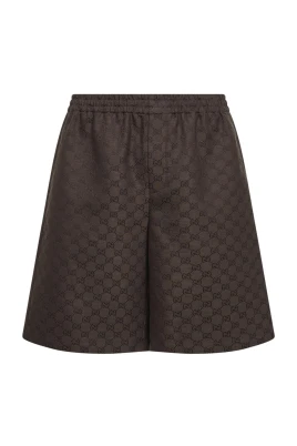 GG Canvas Linen-Blend Shorts