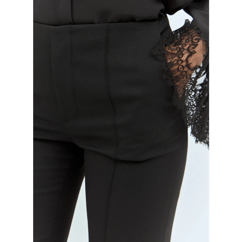 Chloé Wollen op maat gemaakte broek met asymmetrische manchetten Black Dames