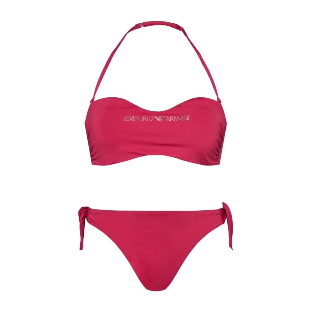 Emporio Armani Rood Bandeau Bikini Set Red Dames