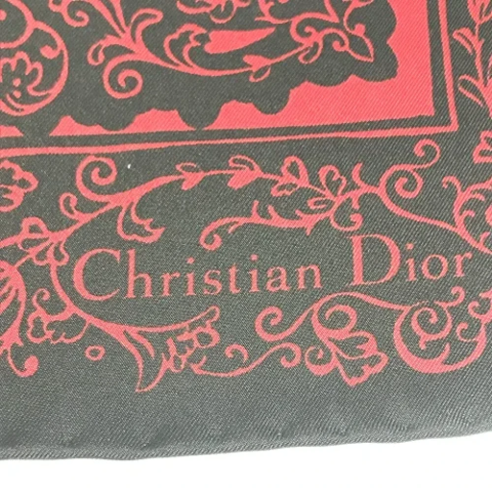 Dior Vintage Pre-owned Fabric scarves Black Dames