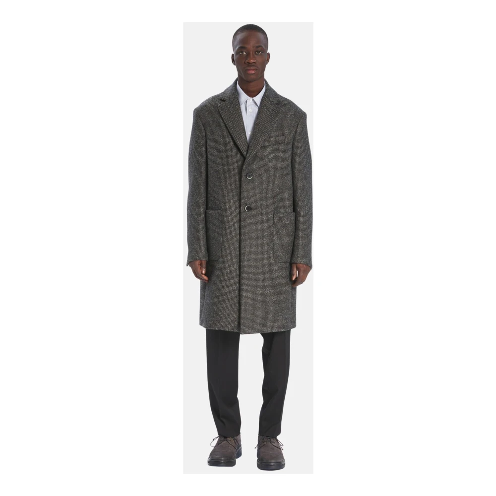 Barena Venezia Micro-Patroon Regular Jas met Opgezette Zakken Black Heren