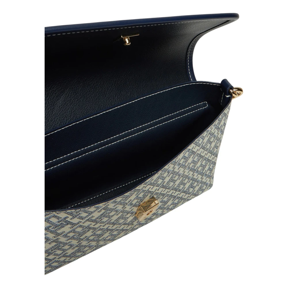 Tommy Hilfiger Blauwe Bedrukte Handtas met Schouderband Blue Dames