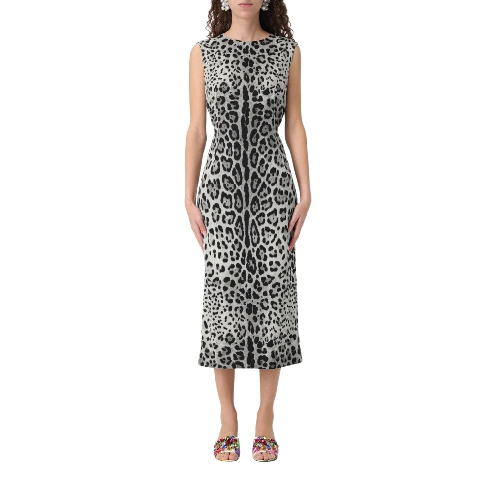 Dolce & Gabbana Women's Colorful Leopard Print Midi Dress