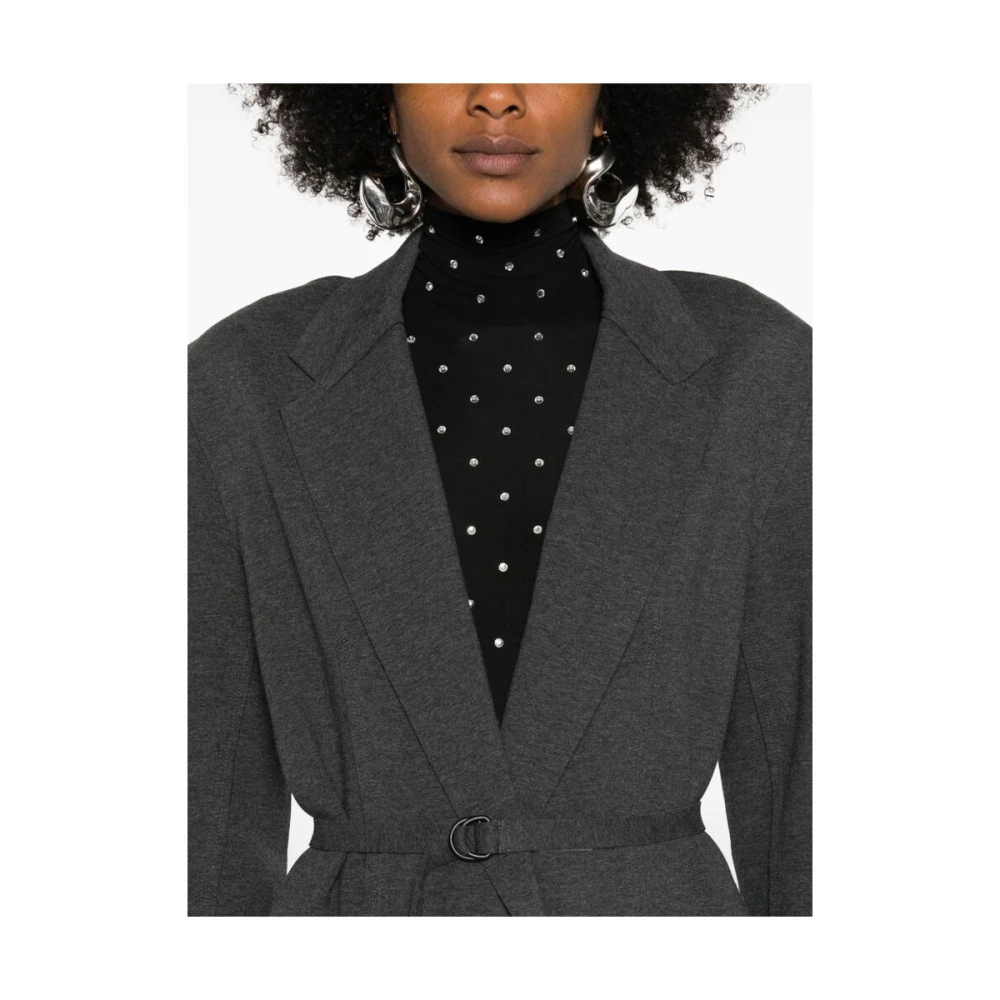 Norma Kamali Donkergrijze Katoenmix Jas Gray Dames