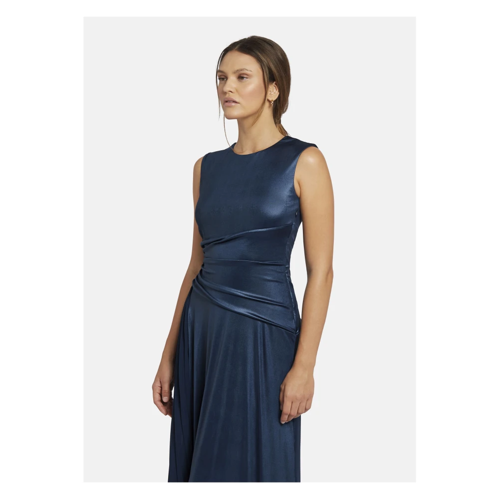 Nicowa Elegante Avondjurk met Plissé-Inzet Blue Dames