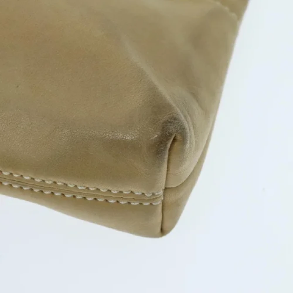 Chanel Vintage Pre-owned Leather chanel-bags Beige Dames