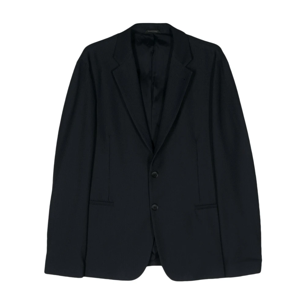 Giorgio Armani Blazer met inkeping revers Blue Heren