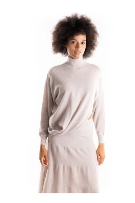 Beige Cashmere Sweater Oversize Fit