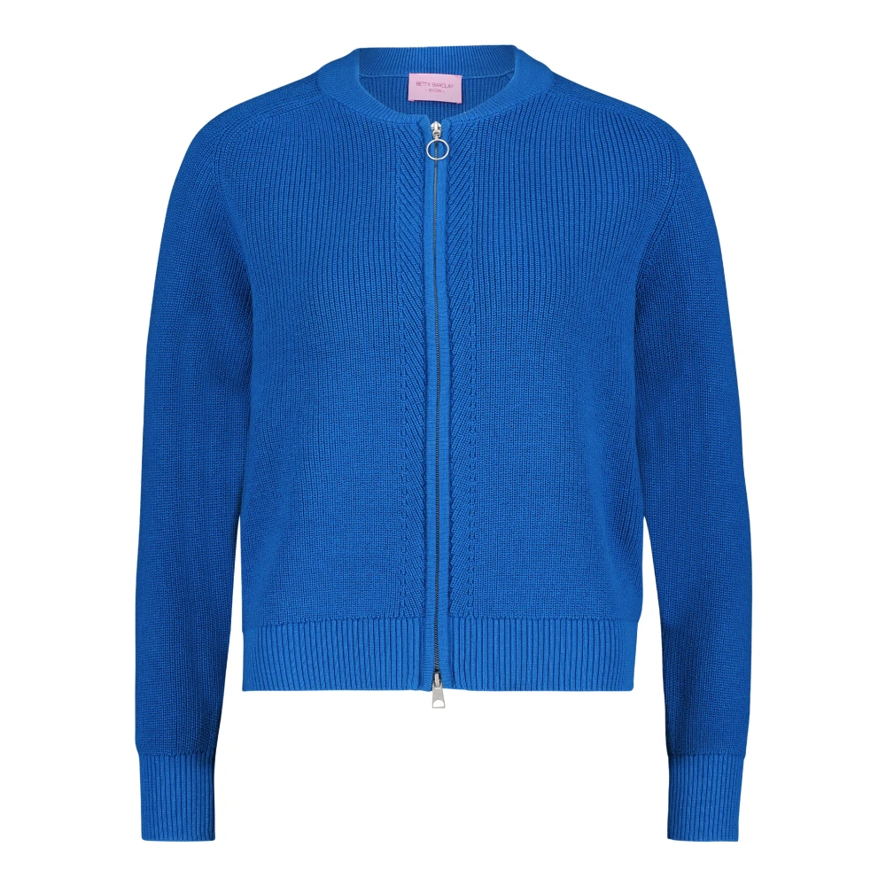 Betty Barclay Fijngebreide vest met rits Blue Dames