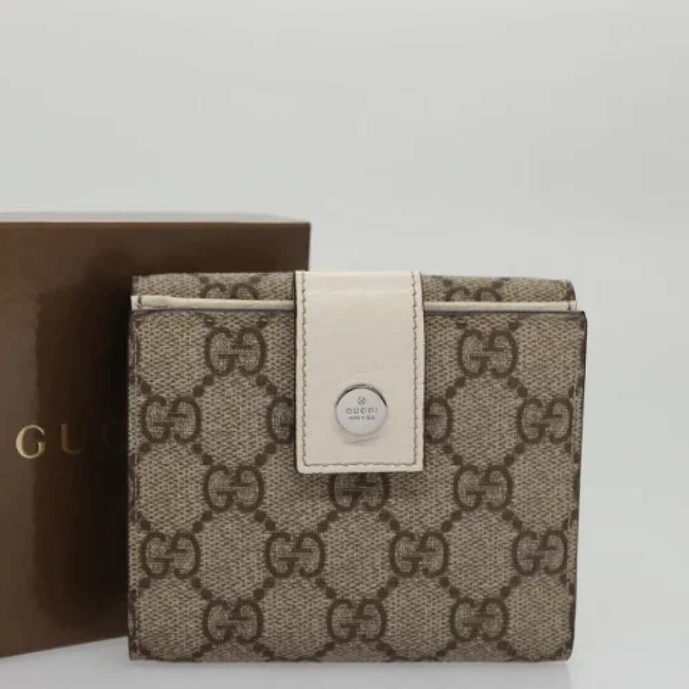 Gucci Vintage Pre-owned Leather wallets Beige Dames
