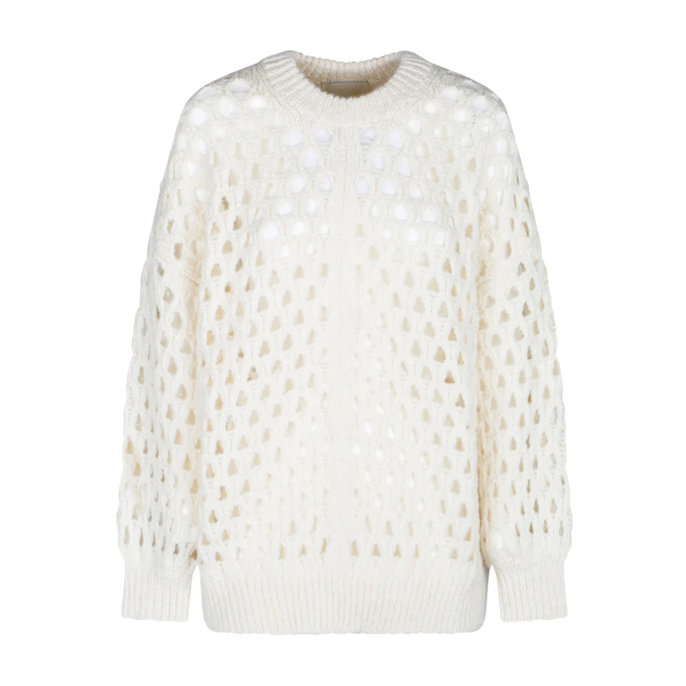 Isabel Marant Women's Beige Fane Wool Jumper - Round-Neck Knitwear - 2XS - Knitwear