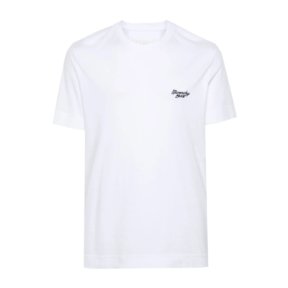 Givenchy Geborduurd Logo Crew Neck T-shirts White Heren