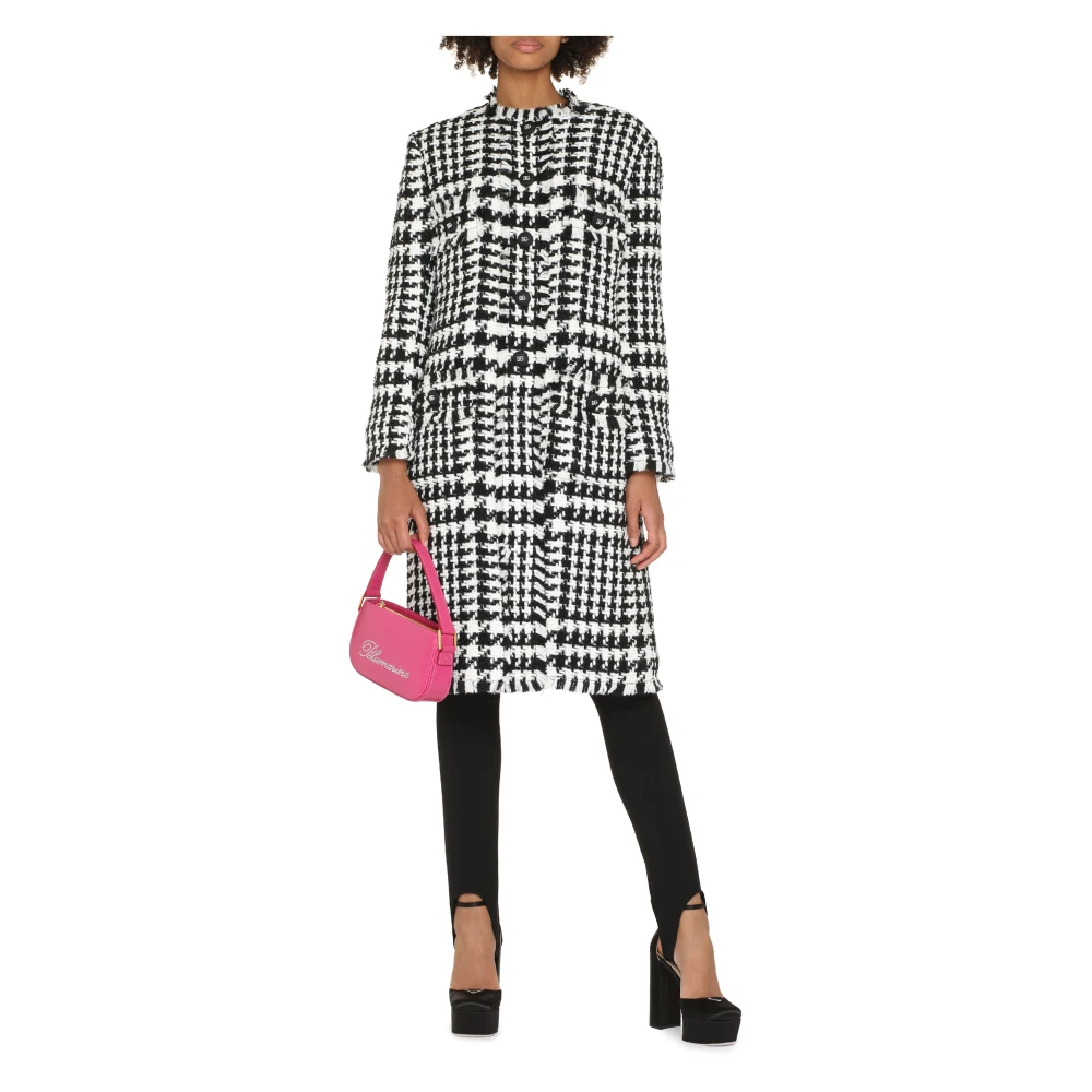 Dolce & Gabbana Houndstooth Coat met Logo Detail Multicolor Dames