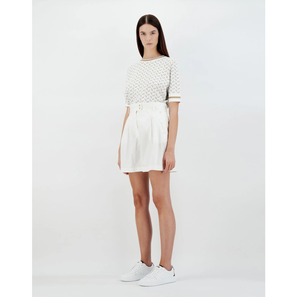 Herno Lichte Katoenen Stretch Shorts White Dames