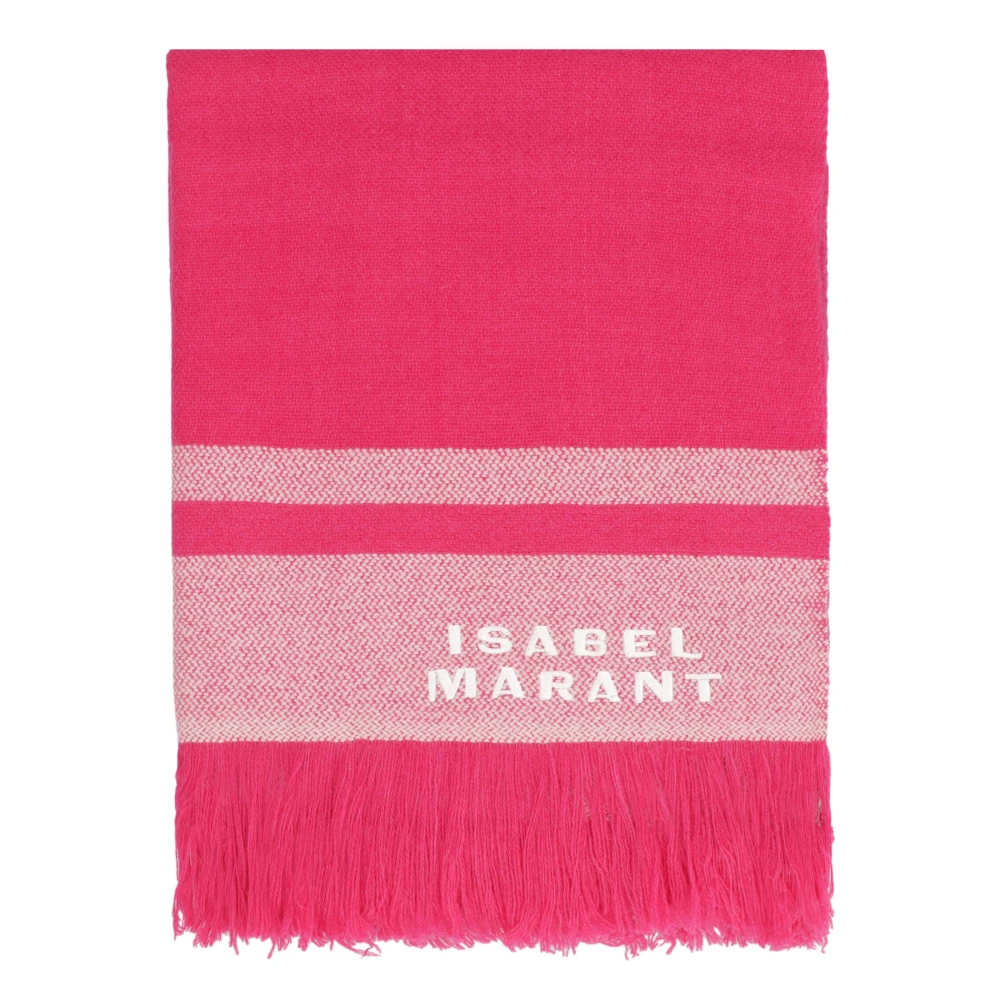 Isabel marant Luxe Wol Kasjmier Franje Sjaal Pink Dames
