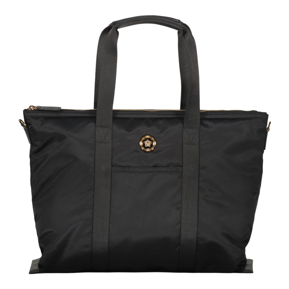 Versace Stijlvolle Nylon Tote Tas Black Dames