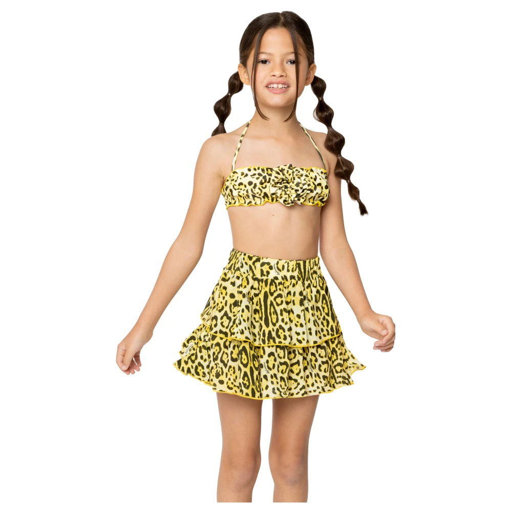 4Giveness Leopard Pastel Kort Kjol Flicka Yellow, Flicka