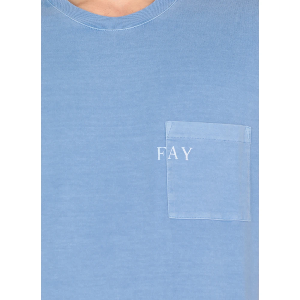 Fay Heldere Blauwe T-shirts en Polo's Blue Heren