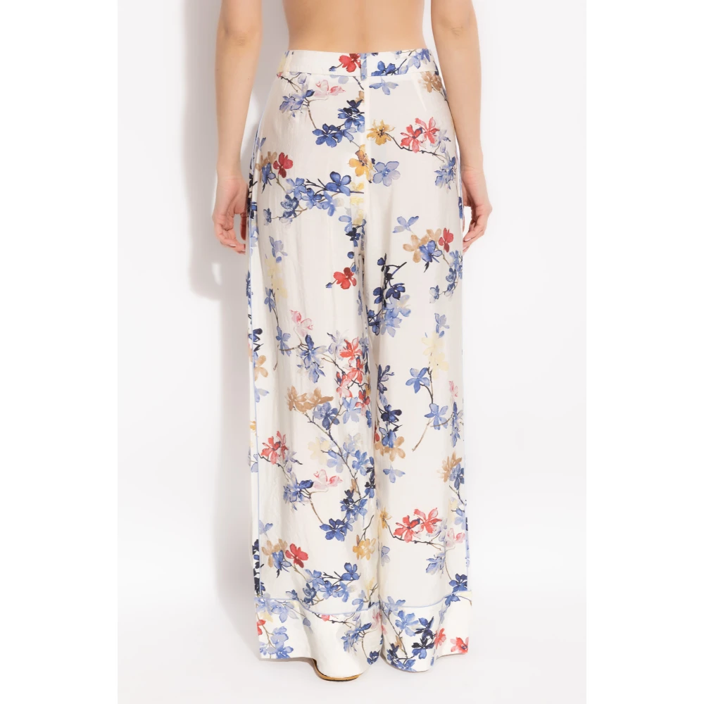 Munthe Bloemenpatroon broek Faicus Beige Dames
