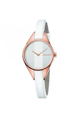Rebel White Läder Quartz Klocka