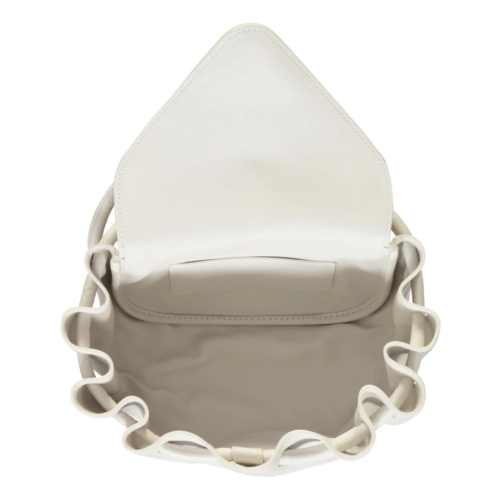 Bottega Veneta Leren Crossbody Tas White Dames