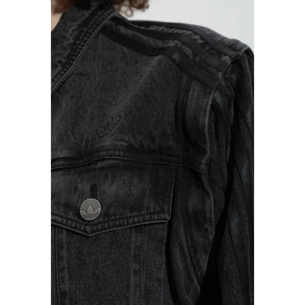 adidas Originals Denim jack in oversized stijl Black Dames