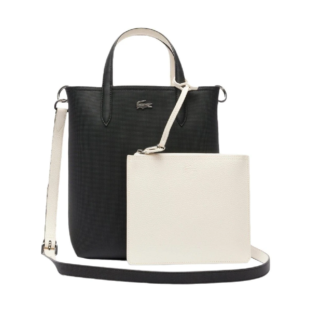 Lacoste Omkeerbare Tote Tas in Noir Farine Multicolor Dames