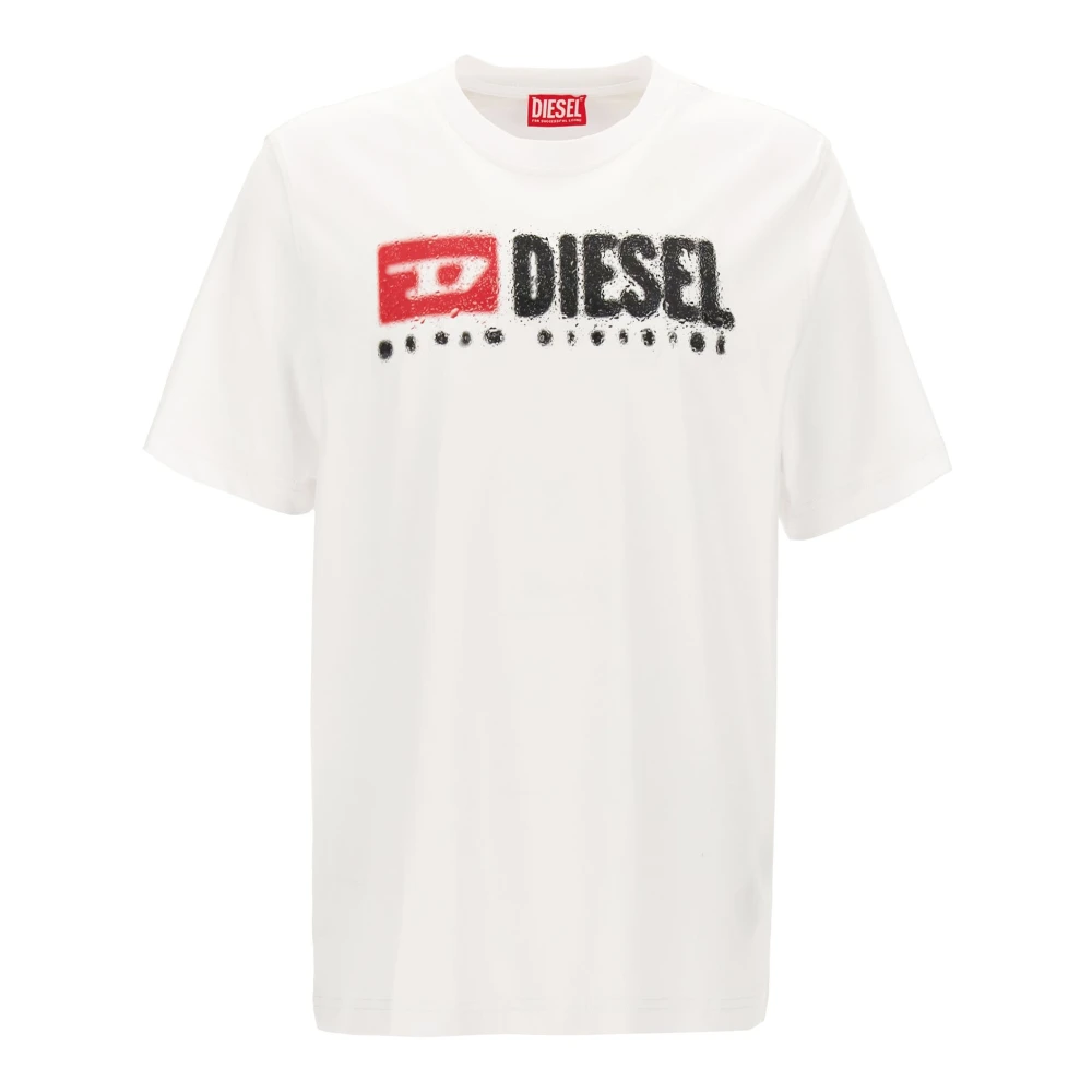 Diesel Wit Organisch Katoen Jersey T-Shirt White Heren