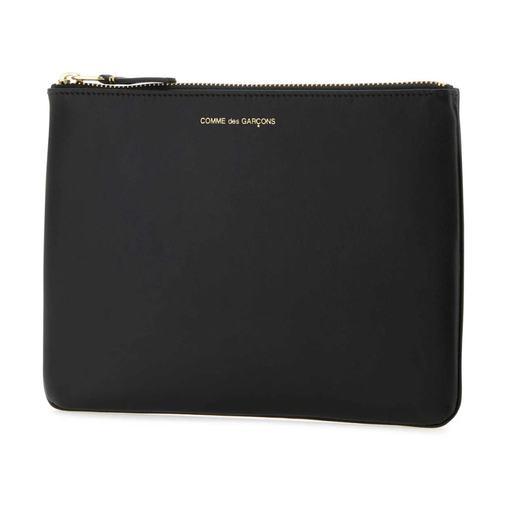 Comme des Garçons Zwarte Leren Beauty Cases Pouch Black Dames