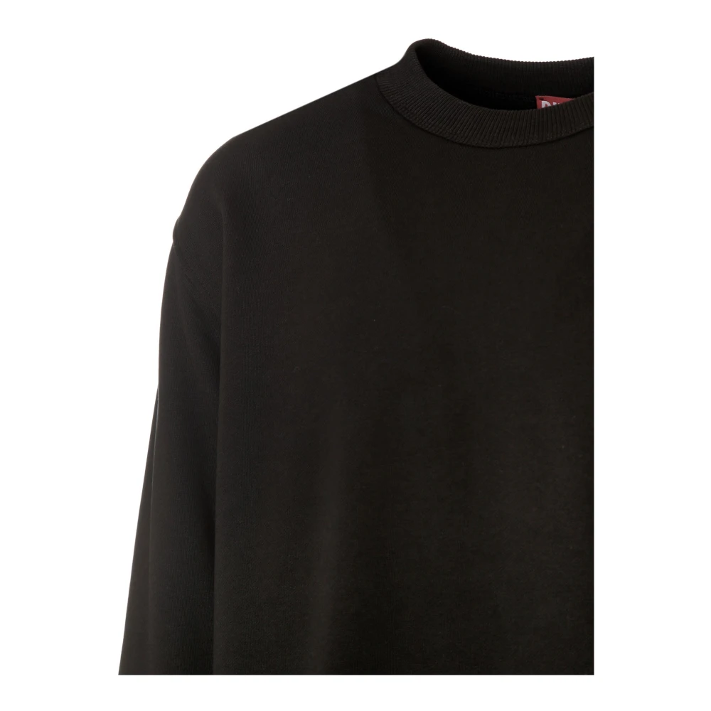 Diesel Casual Sweatshirt met Ribdetails Black Heren