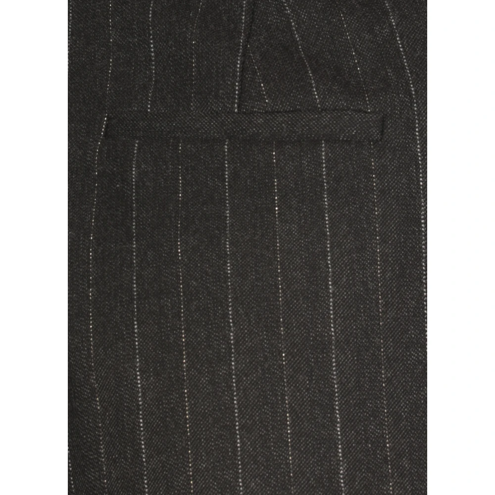 Antonelli Firenze Zwarte Gestreepte Broek met Lurex Details Black Dames