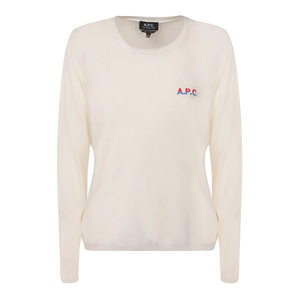 A.p.c. Fijngebreide trui met geborduurd logo White Dames