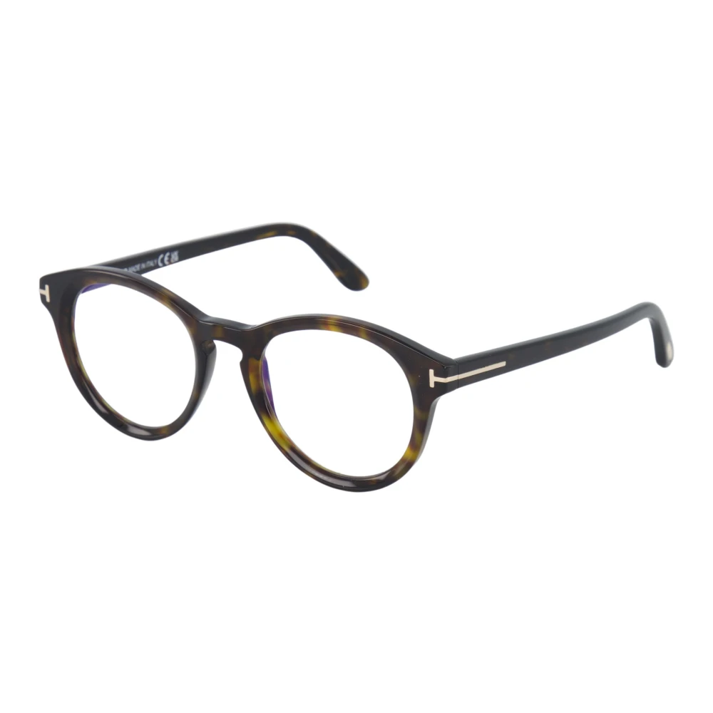 Tom Ford Ronde Optische Bril Donker Havana Brown Unisex