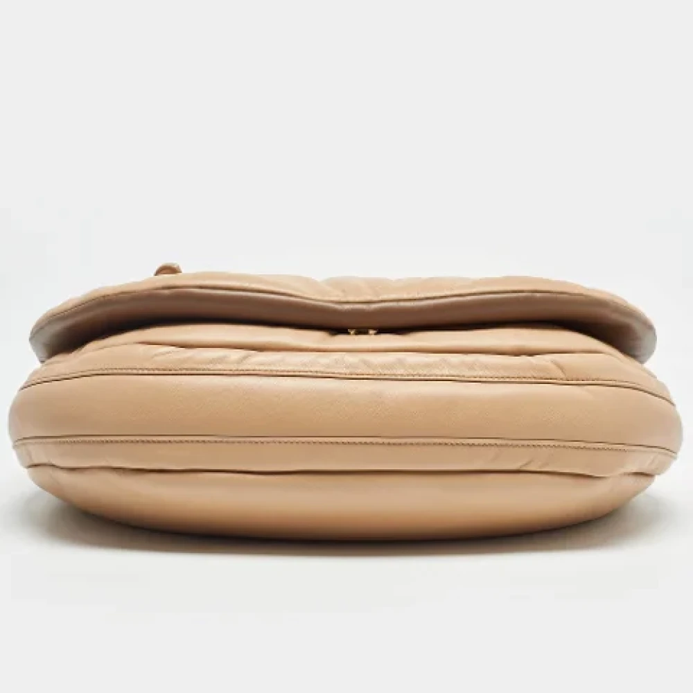 Burberry Vintage Pre-owned Leather shoulder-bags Beige Dames