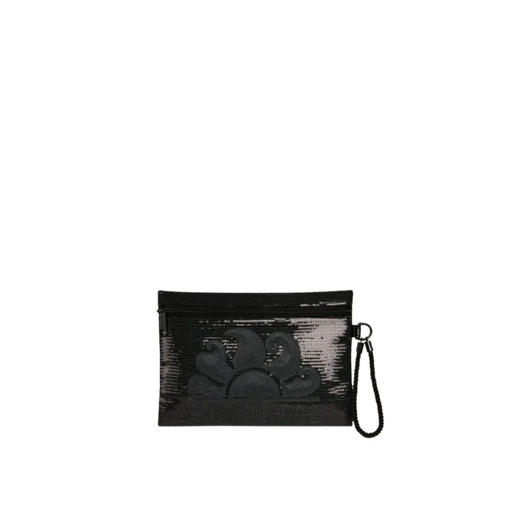 Sundek Donna Nero - Borsa Con Paillettes E Manico Laterale In Corda - Bags - One Size - Immagine 1