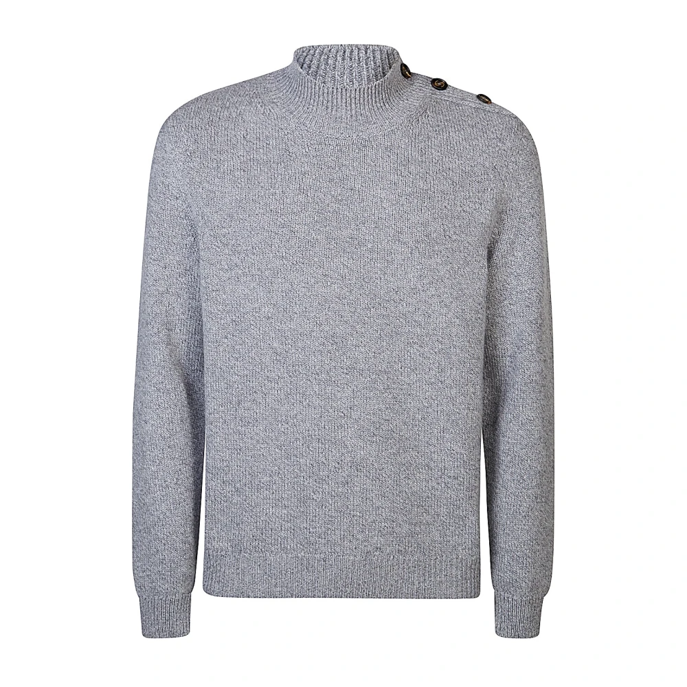 Eleventy Men's Gray Turtlenecks, 2XL, High Neck Wool Jumper