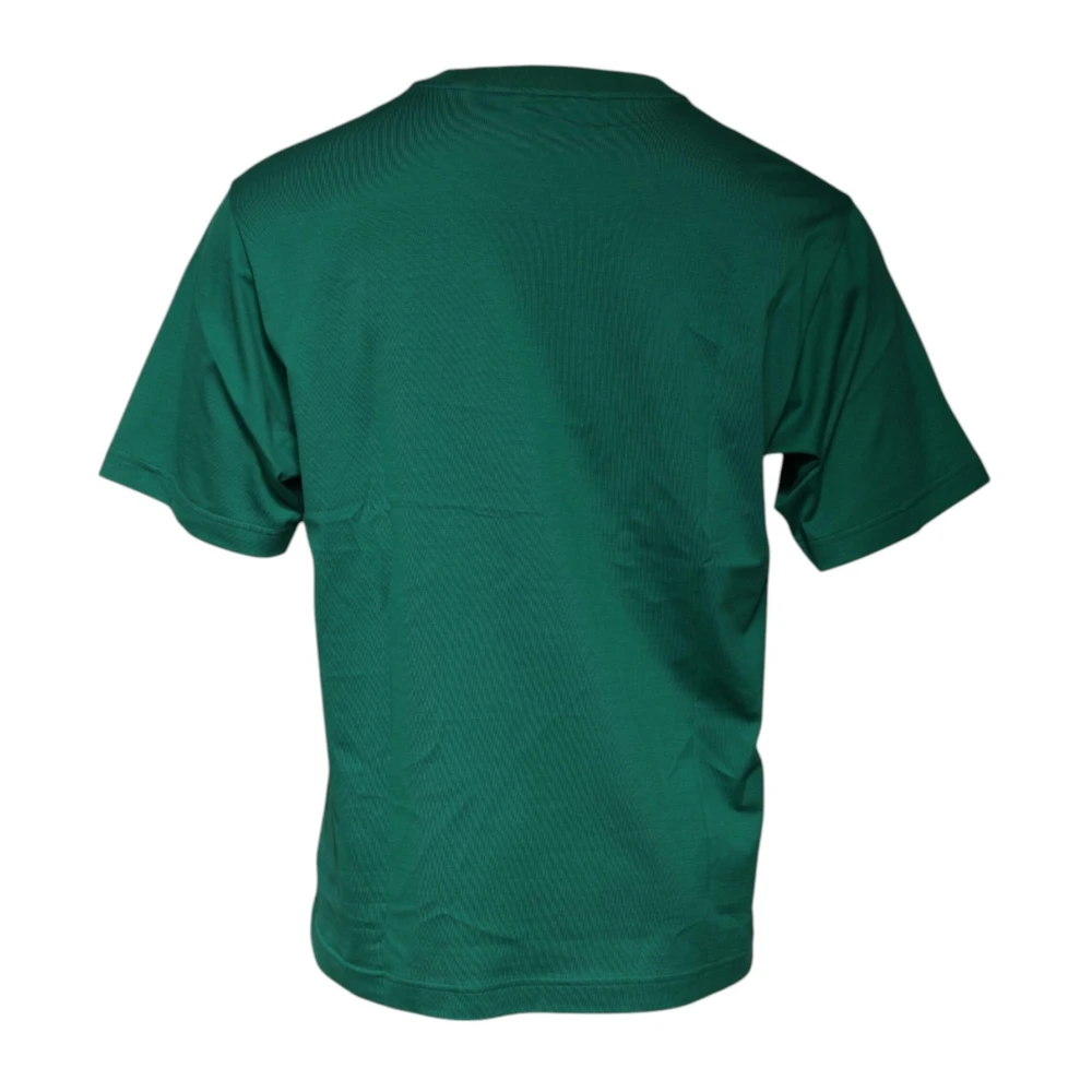 Dolce & Gabbana Groene Katoenen T-shirt met Logodetails Green Heren