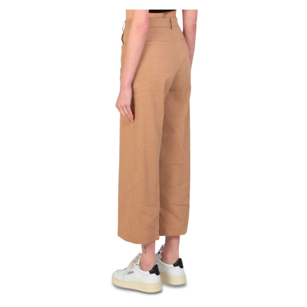pinko Losse Twill Broek Beige Dames