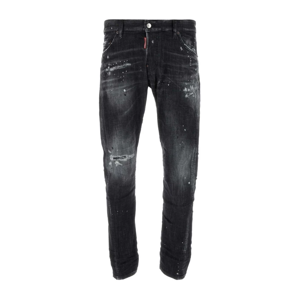 Dsquared2 Zwarte Twist Denim Jeans Black Heren