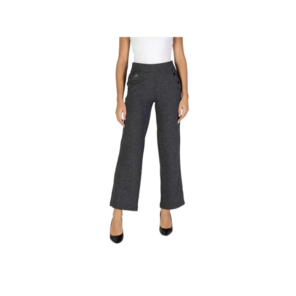 Street One Zwarte Hoge Taille Wijde Pijpen Broek Black Dames