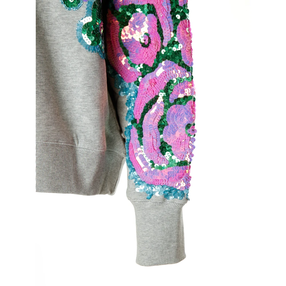 Essentiel Antwerp Bloemenborduurwerk Sweatshirt Gray Dames