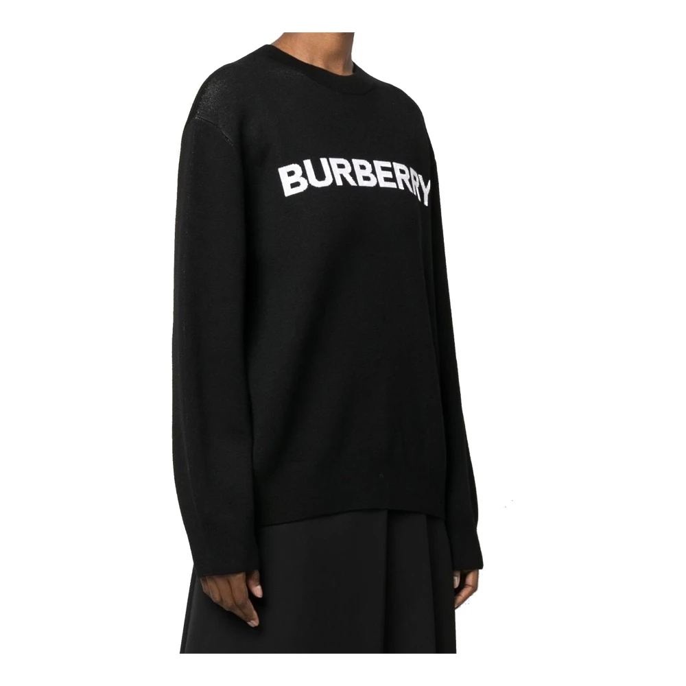 Burberry Zwarte Trui met Logodetail Black Dames