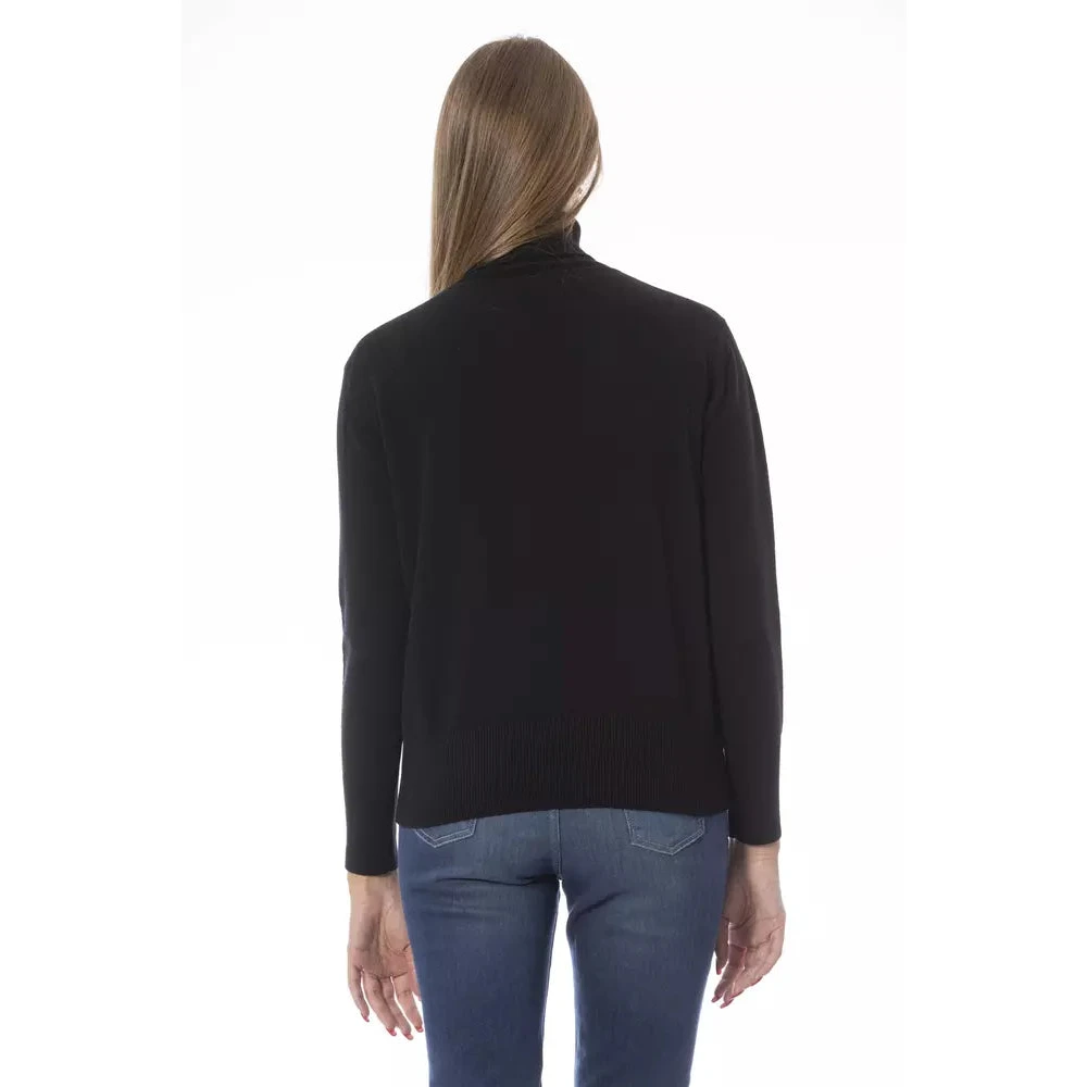 Baldinini Luxe Wol Kasjmier Coltrui Black Dames