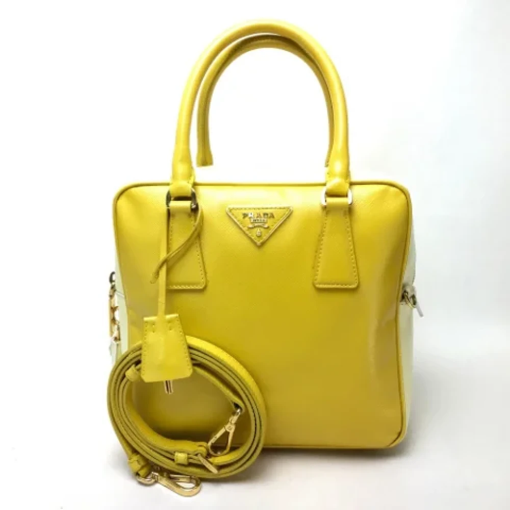 Prada Vintage Pre-owned Leather prada-bags Yellow Dames